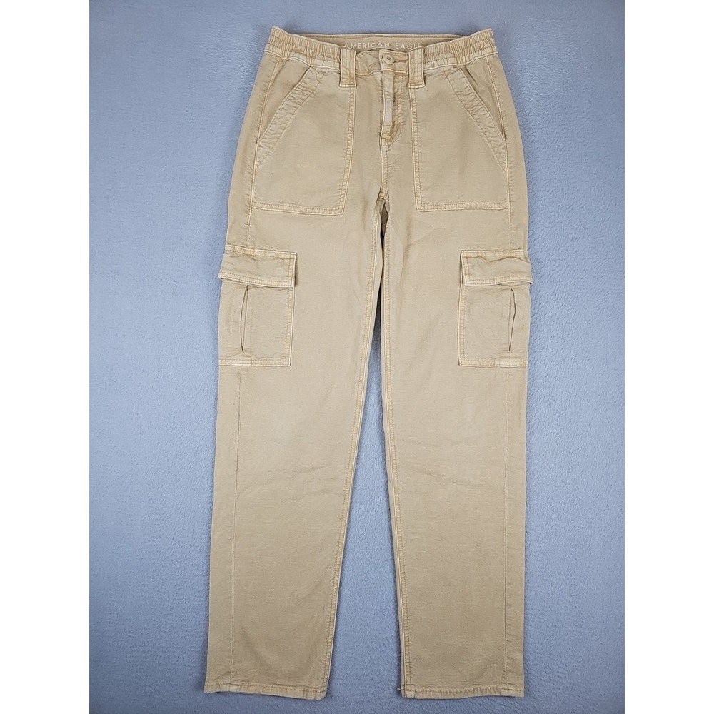 American Eagle Pants Women's Size 2 26x29.5 Beige Cargo Stretch Utility Pants